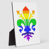 Stevige regenboog Fleur de Lis Fotoplaat (Zijkant)