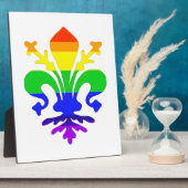 Stevige regenboog Fleur de Lis Fotoplaat (Zijkant)