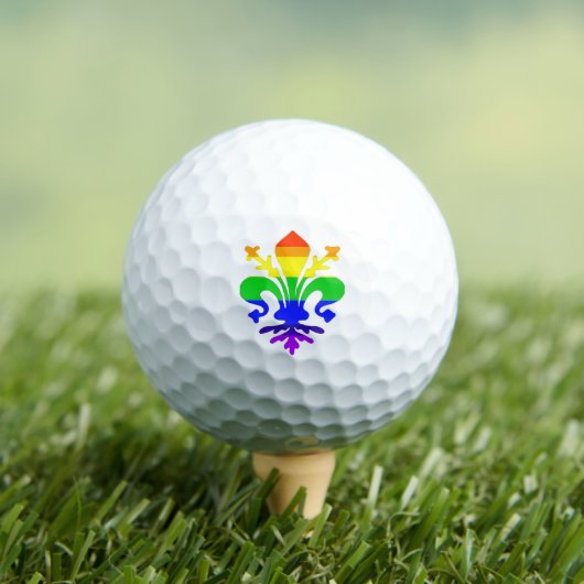 Stevige regenboog Fleur de Lis Golfballen (Insitu Shirt)