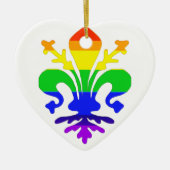 Stevige regenboog Fleur de Lis Keramisch Ornament (Voorkant)