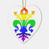 Stevige regenboog Fleur de Lis Keramisch Ornament (Links)