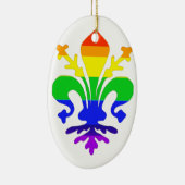 Stevige regenboog Fleur de Lis Keramisch Ornament (Rechts)