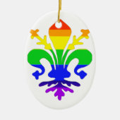Stevige regenboog Fleur de Lis Keramisch Ornament (Voorkant)