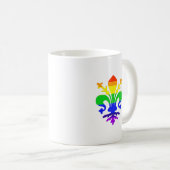 Stevige regenboog Fleur de Lis Koffiemok (Voorkant rechts)