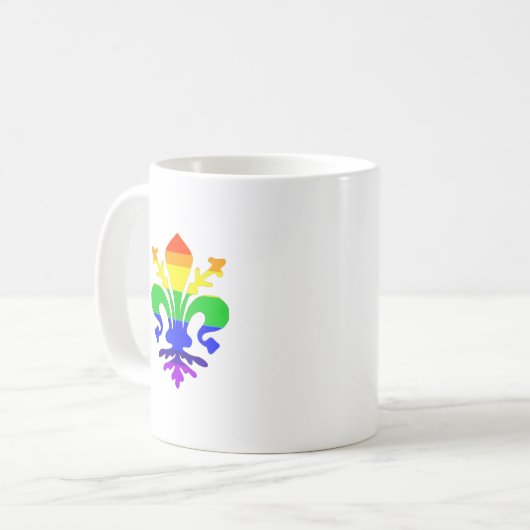 Stevige regenboog Fleur de Lis Koffiemok (Voorkant links)