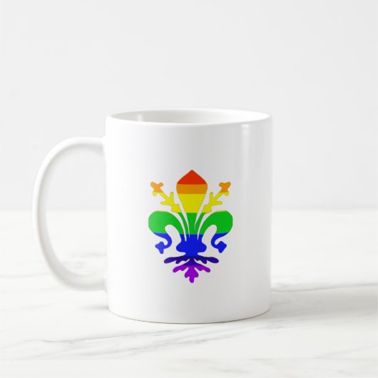 Stevige regenboog Fleur de Lis Koffiemok (Links)