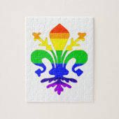 Stevige regenboog Fleur de Lis Legpuzzel (Verticaal)