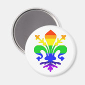 Stevige regenboog Fleur de Lis Magneet (Voorkant / Achterkant)