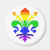 Stevige regenboog Fleur de Lis Magneet (Voorkant)
