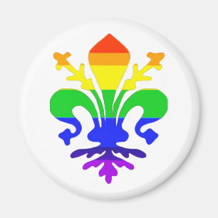 Stevige regenboog Fleur de Lis Magneet
