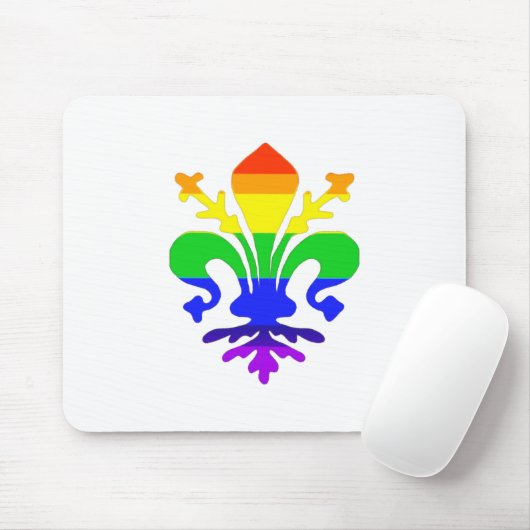 Stevige regenboog Fleur de Lis Muismat (Met muis)