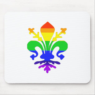 Stevige regenboog Fleur de Lis Muismat