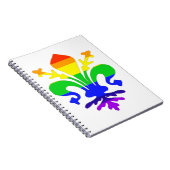 Stevige regenboog Fleur de Lis Notitieboek (Rechterzijde)