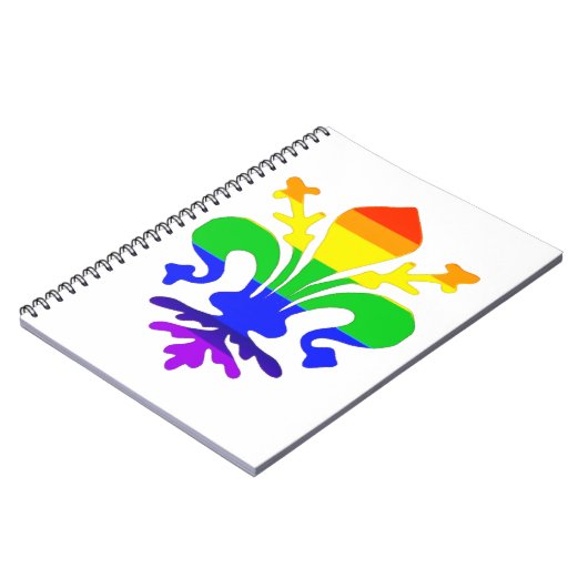 Stevige regenboog Fleur de Lis Notitieboek (Linkerzijde)