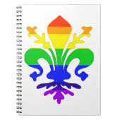 Stevige regenboog Fleur de Lis Notitieboek (Voorkant)