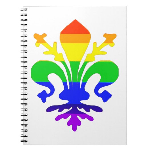 Stevige regenboog Fleur de Lis Notitieboek (Voorkant)
