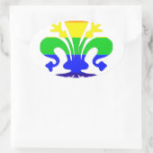 Stevige regenboog Fleur de Lis Ovale Sticker (Tas)