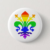 Stevige regenboog Fleur de Lis Ronde Button 5,7 Cm (Voorkant)
