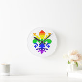 Stevige regenboog Fleur de Lis Ronde Klok (Huis)