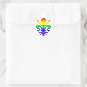 Stevige regenboog Fleur de Lis Ronde Sticker (Tas)