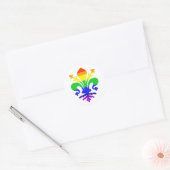 Stevige regenboog Fleur de Lis Ronde Sticker (Envelop)