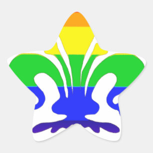 Stevige regenboog Fleur de Lis Ster Sticker