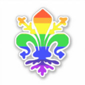 Stevige regenboog Fleur de Lis Sticker (Voorkant)