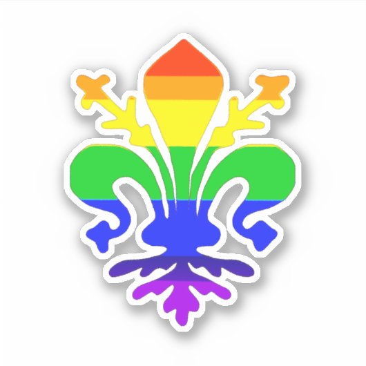 Stevige regenboog Fleur de Lis Sticker (Voorkant)