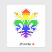 Stevige regenboog Fleur de Lis Sticker (Vel)