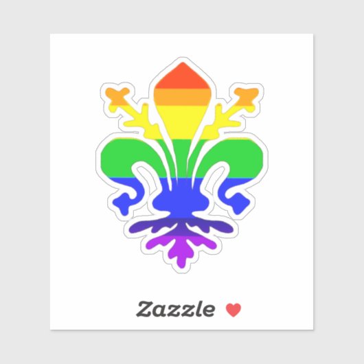 Stevige regenboog Fleur de Lis Sticker (Vel)