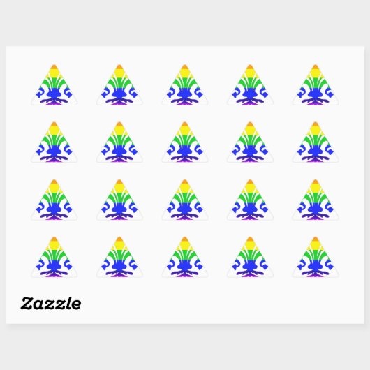 Stevige regenboog Fleur de Lis Sticker (Vel)