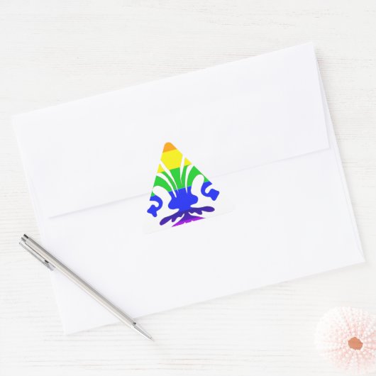 Stevige regenboog Fleur de Lis Sticker (Envelop)