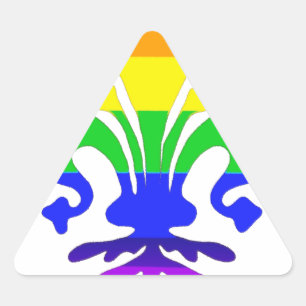 Stevige regenboog Fleur de Lis Sticker