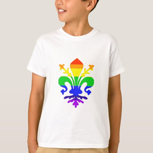 Stevige regenboog Fleur de Lis T-shirt (Voorkant)