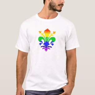 Stevige regenboog Fleur de Lis T-shirt