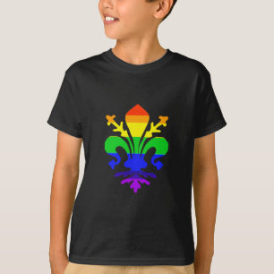 Stevige regenboog Fleur de Lis T-shirt