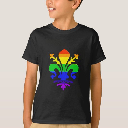 Stevige regenboog Fleur de Lis T-shirt (Voorkant)