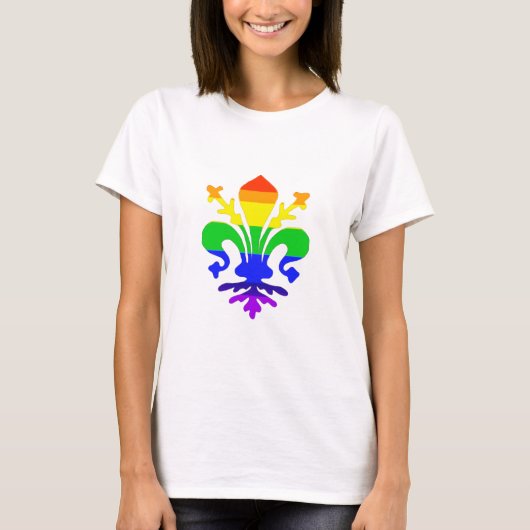 Stevige regenboog Fleur de Lis T-shirt (Voorkant)