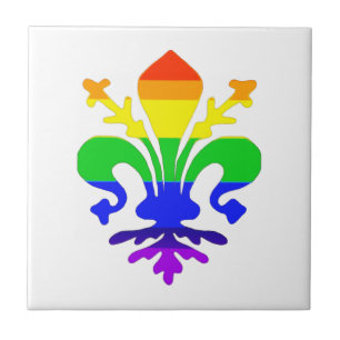 Stevige regenboog Fleur de Lis Tegeltje