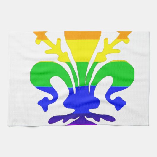 Stevige regenboog Fleur de Lis Theedoek (Horizontaal)