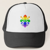 Stevige regenboog Fleur de Lis Trucker Pet (Voorkant)