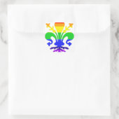 Stevige regenboog Fleur de Lis Vierkante Sticker (Tas)