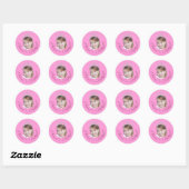 Stevige Roze Prinsessen Foto Sticker (Vel)