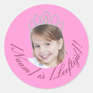Stevige Roze Prinsessen Foto Sticker