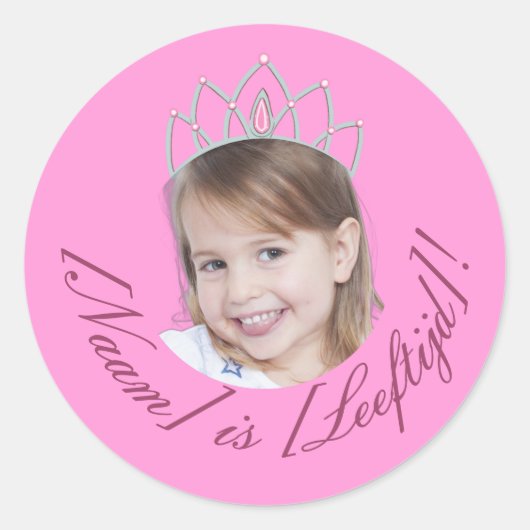 Stevige Roze Prinsessen Foto Sticker (Voorkant)
