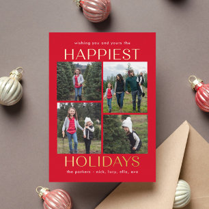 Stevige schone collage FOIL kerst fotokaart Folie Feestdagenkaart
