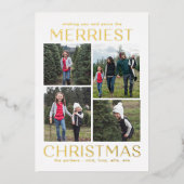 Stevige schone collage FOIL kerstfoto kaart (Voorkant)