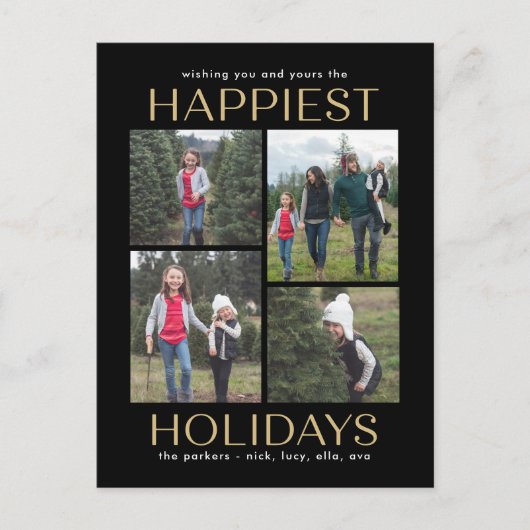 Stevige schone collage kerstkaart feestdagenkaart (Voorkant)