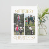 Stevige Schoon Collage Bewerkbare Kleur Kerstkaart (Staand voorkant)