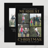 Stevige Schoon Collage Bewerkbare Kleur Kerstkaart (Voorkant / Achterkant)